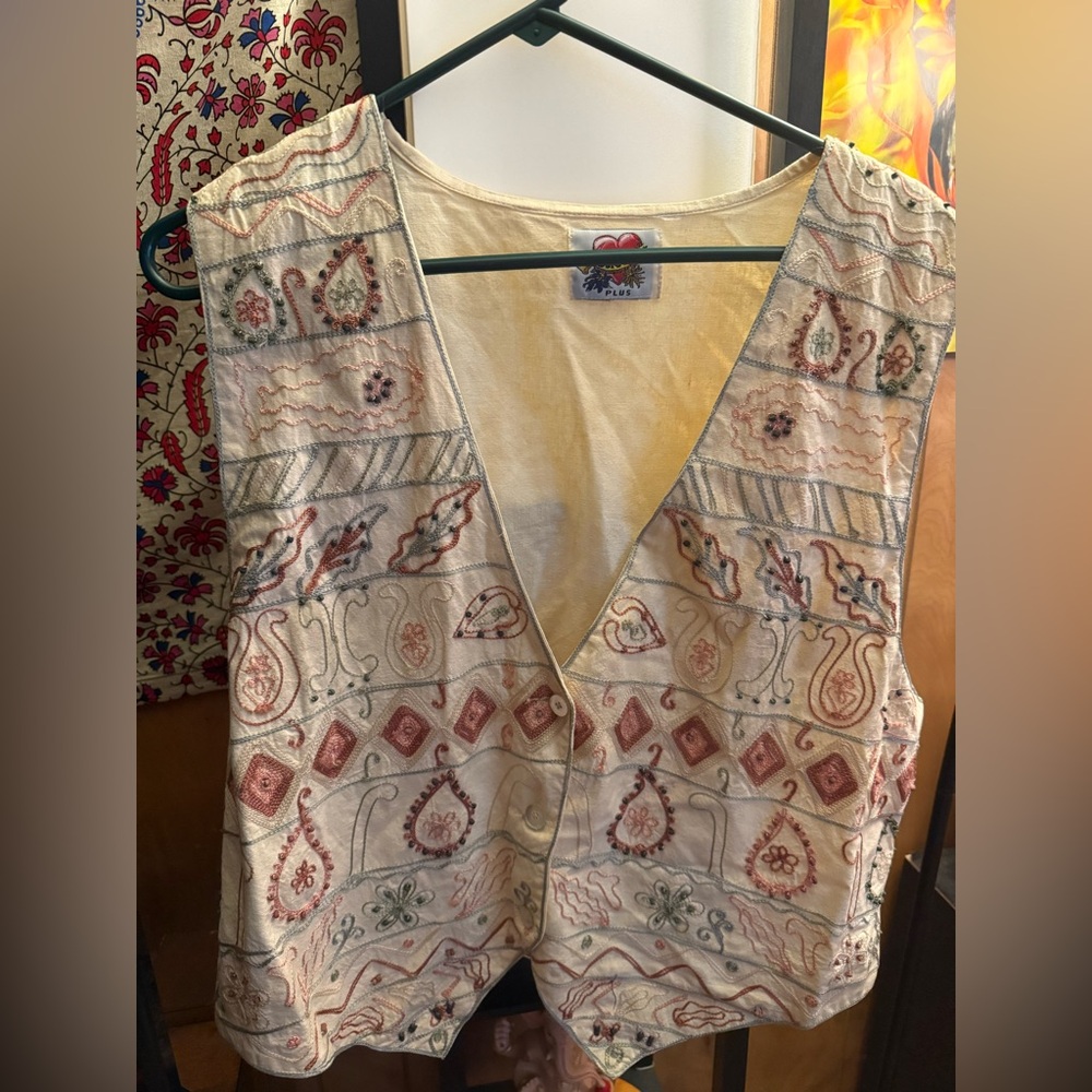 Women’s vintage embroided Sorrel vest size 2x